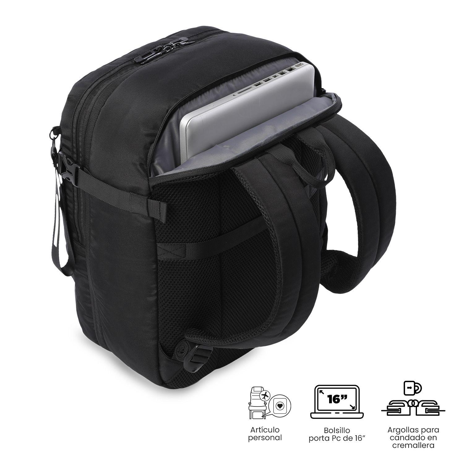 Mochila de Viaje Grande Crew Negro-3