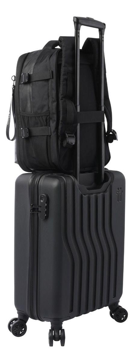 Mochila Totto City M Negra Viaje Cabina Notebook 16"-3