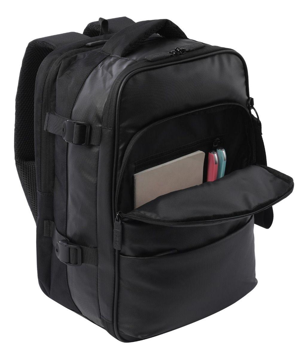 Mochila Totto City M Negra Viaje Cabina Notebook 16"-4