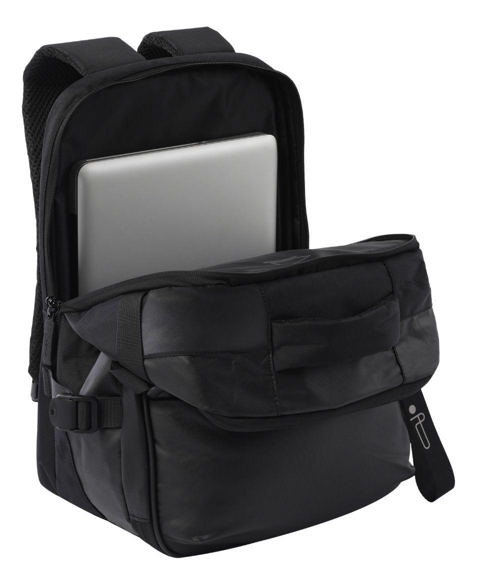 Mochila Totto City M Negra Viaje Cabina Notebook 16"-5