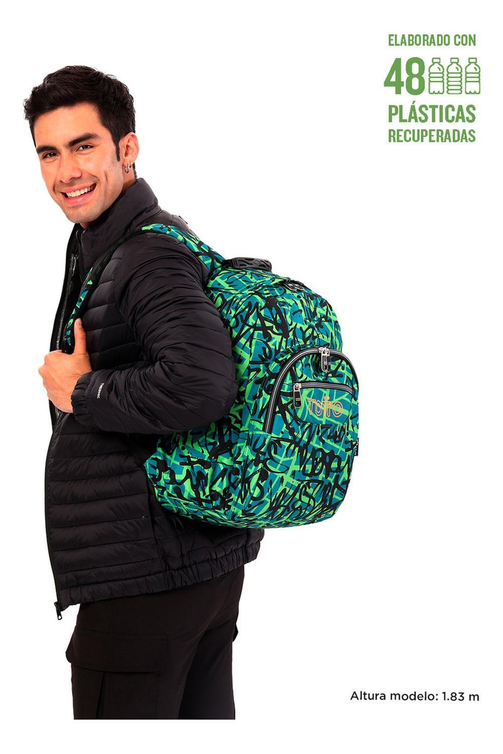 Mochila Escolar Totto Acuarela Rpet Verde Linet-1