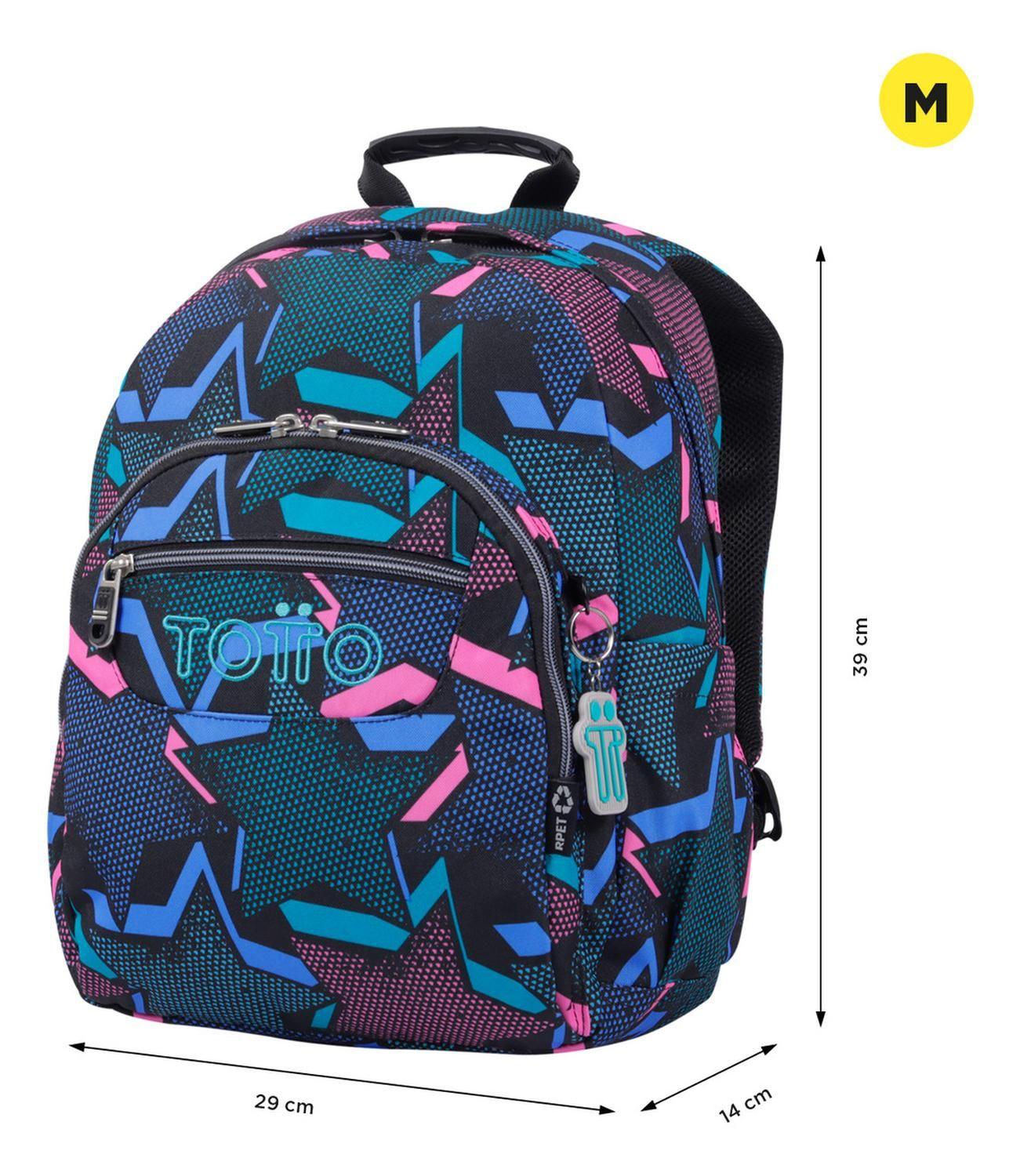 Mochila Escolar Totto Gommas Rpet Negro Lety Black-2