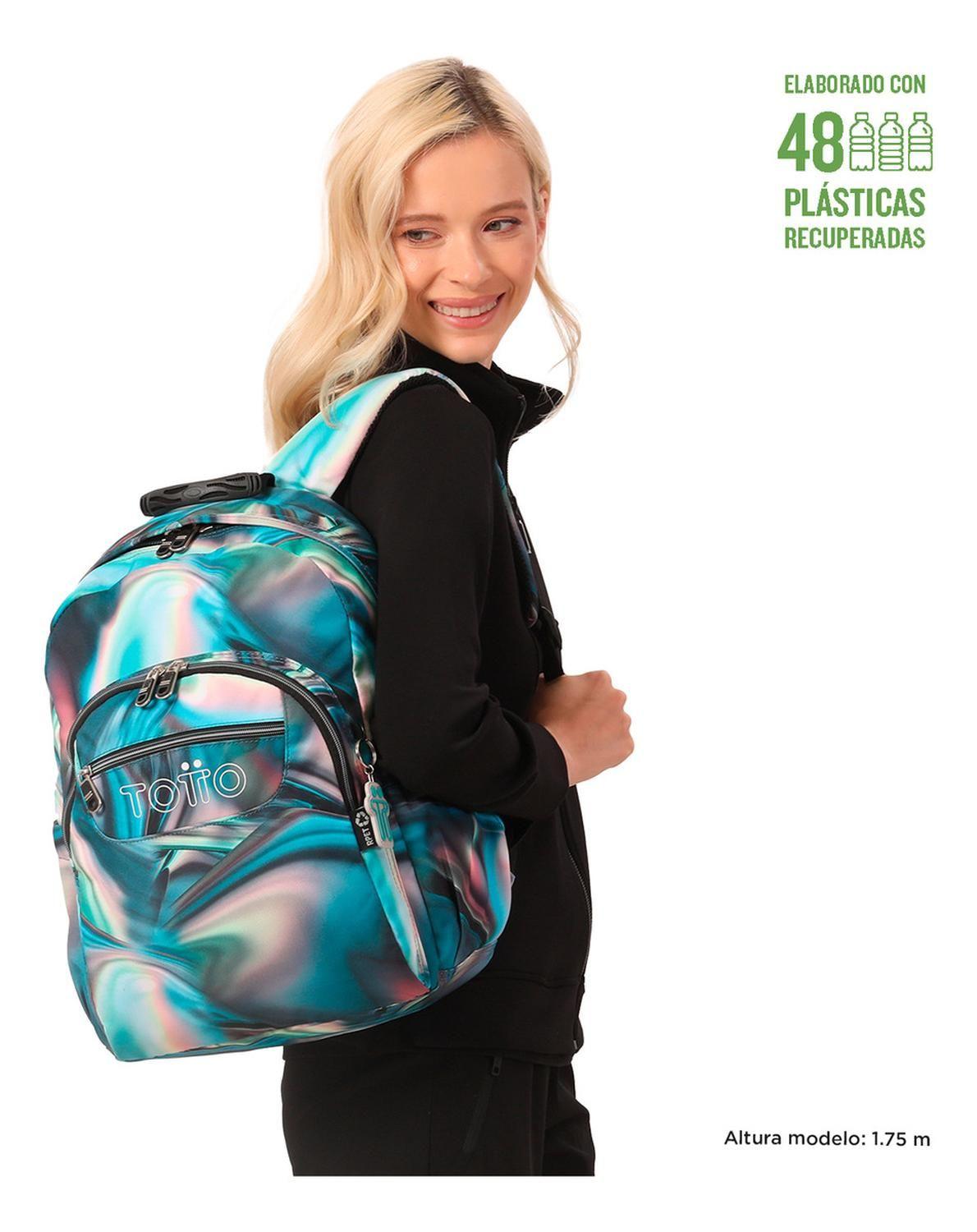 Mochila Escolar Totto Acuarela Rpet Verde Zefiro-1