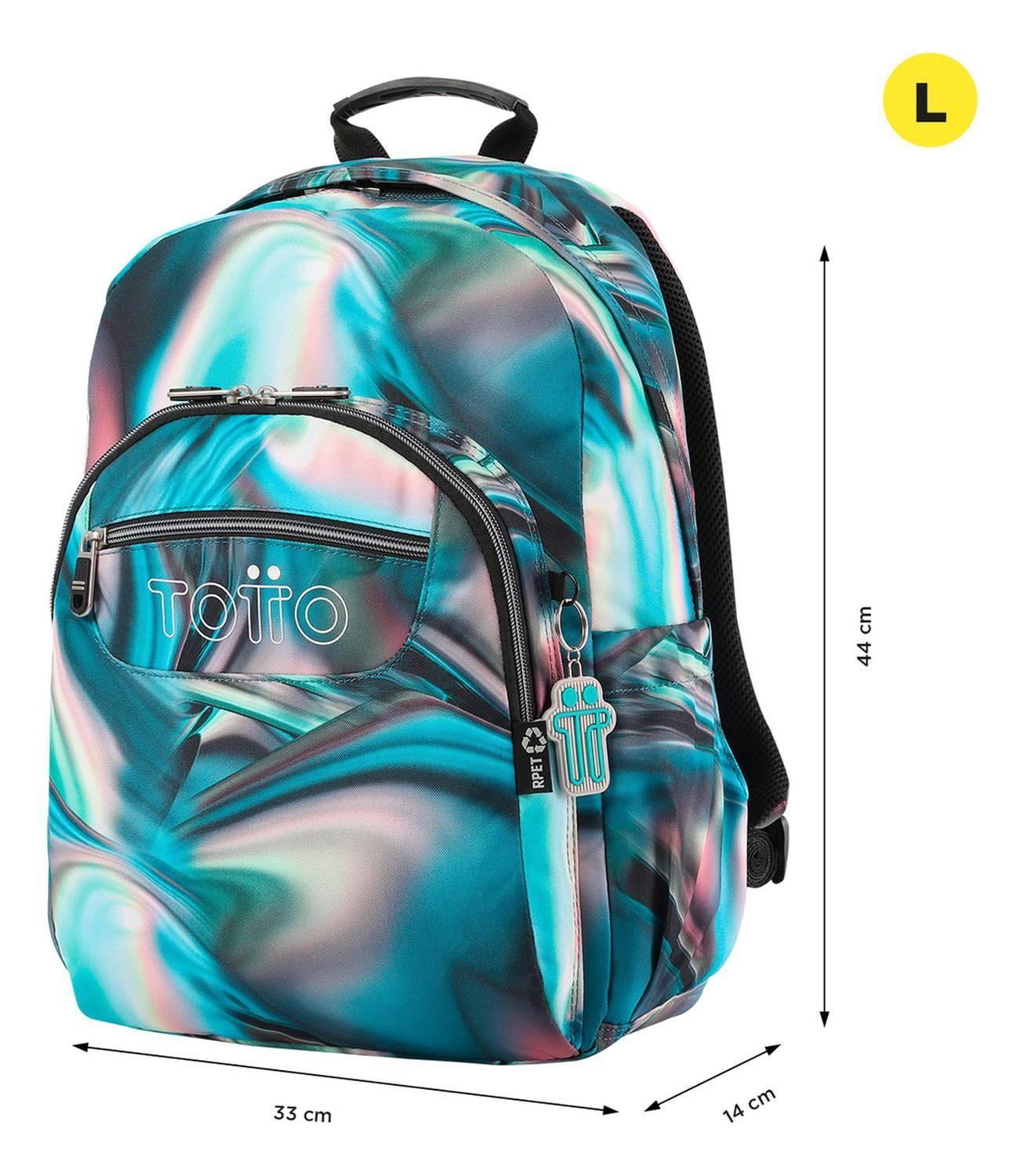 Mochila Escolar Totto Acuarela Rpet Verde Zefiro-2