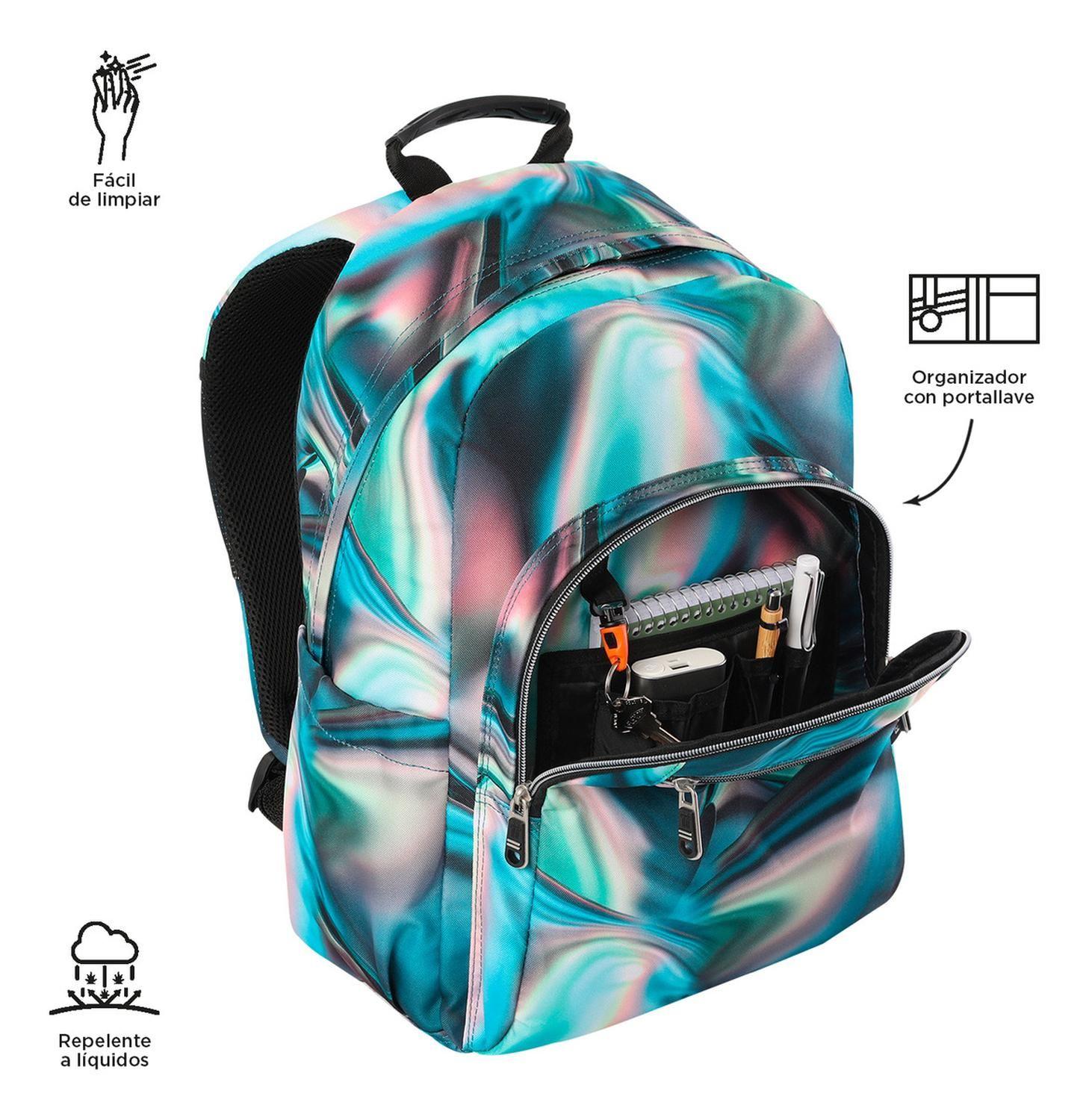 Mochila Escolar Totto Acuarela Rpet Verde Zefiro-5