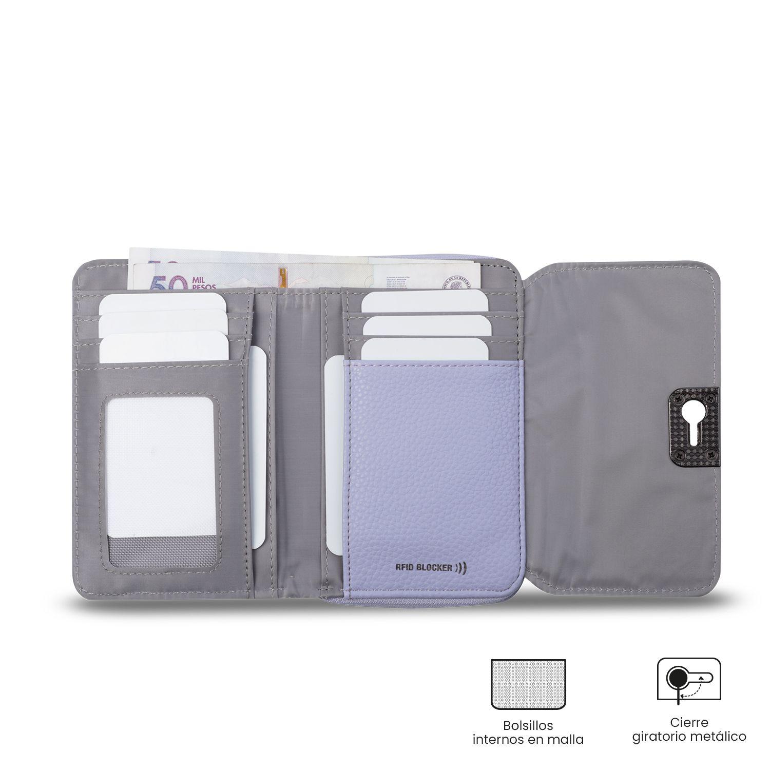 Billetera Totto Mujer Smooth Cri con RFID Blocker Morada-3