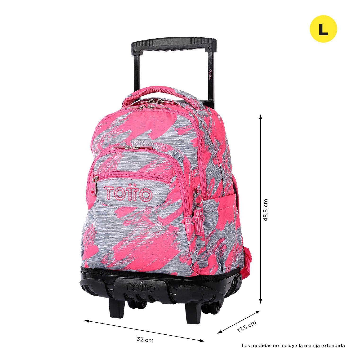 Mochila Con Ruedas Niña Bomper Renglon Rosado Dina-2