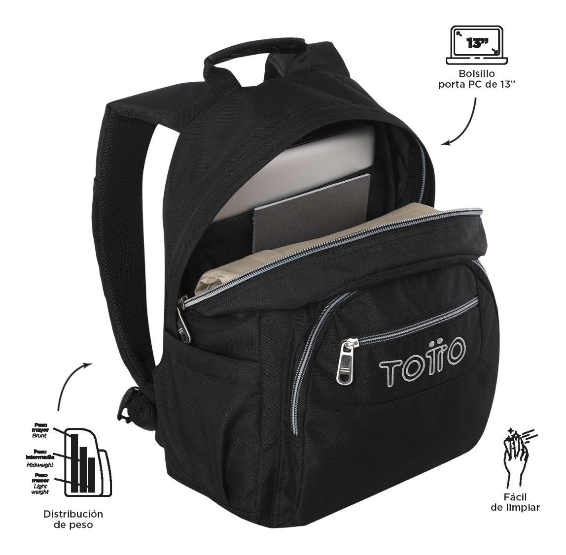 Totto Mochila Notebook Escolar Niña Impermeable Eco018-4
