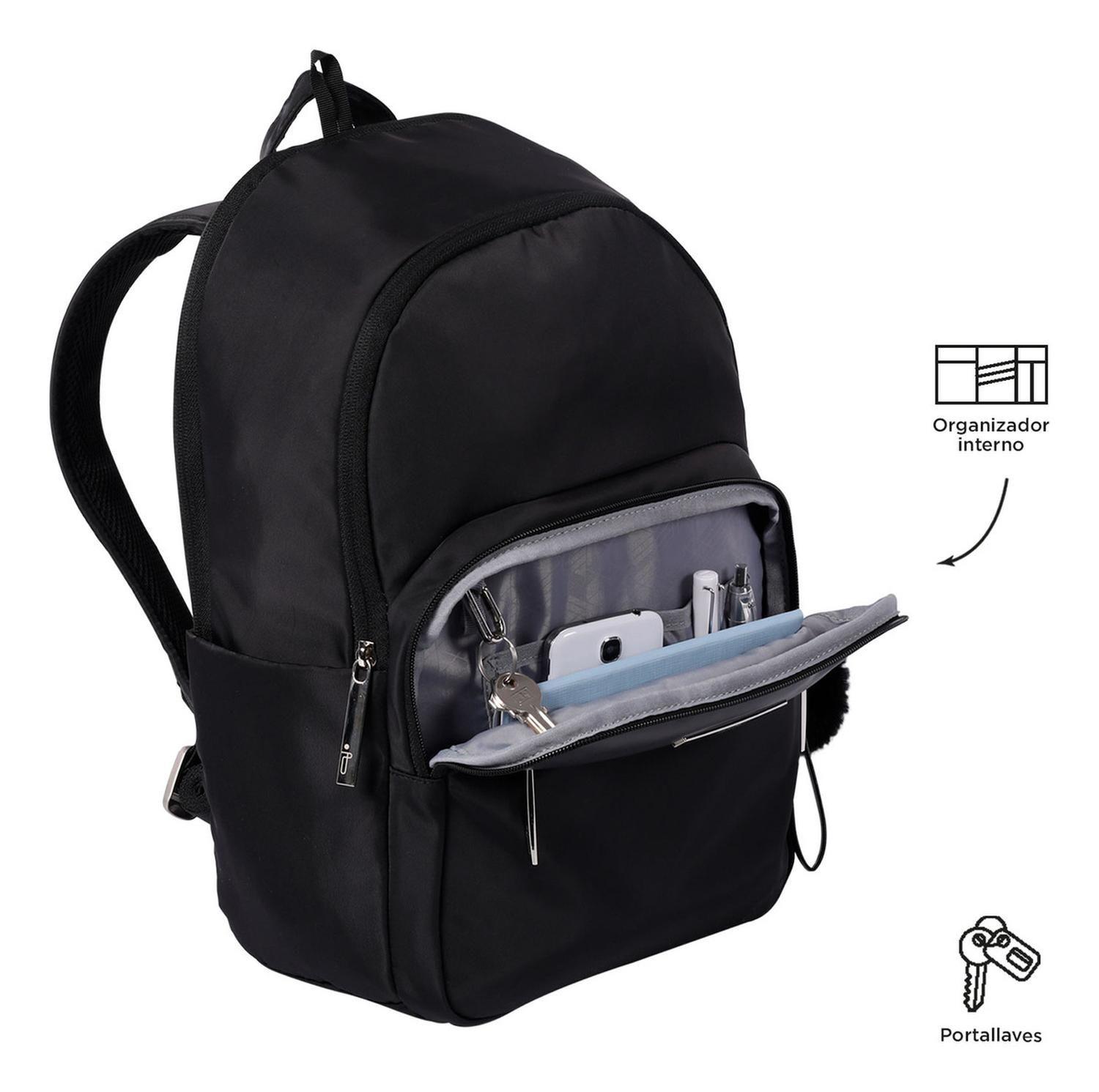 Mochila Ejecutiva Mujer Totto Adelaide 3 2.0 Negro/black-5