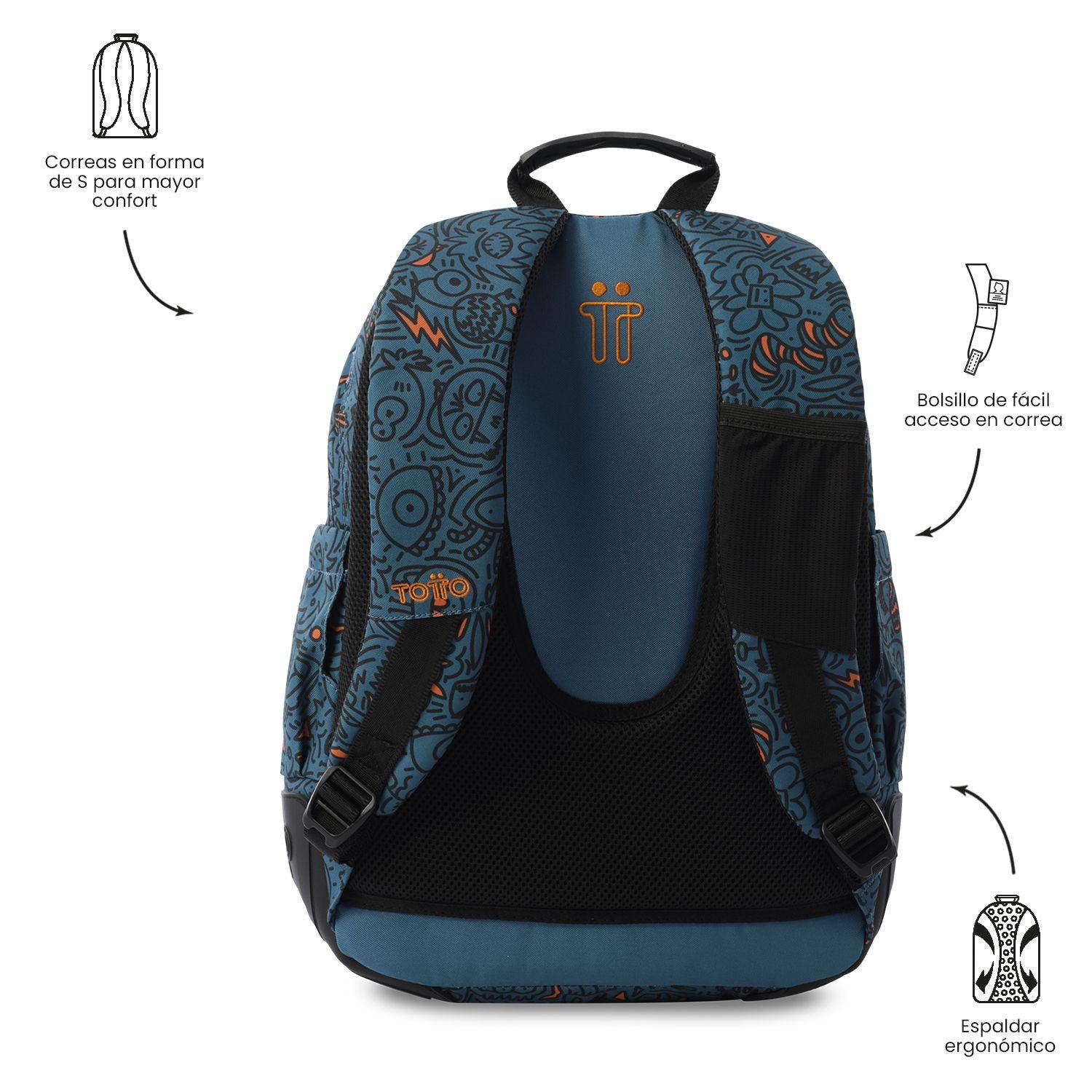 Mochila Escolar Notebook 14" Rayol Azul  Totto-3