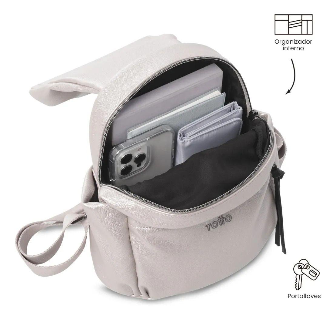 Bolso Pequeño Para Mujer Soul Tipo Mochila Beige/negro-4