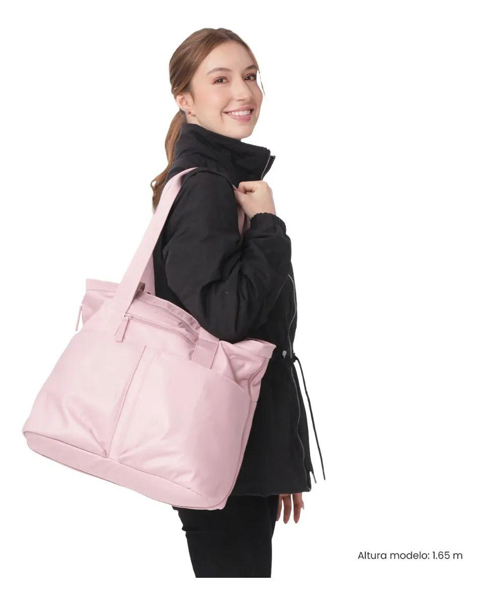 Shopping Bag Grande Para Mujer Cresa Porta Pc 14  Rosado-1