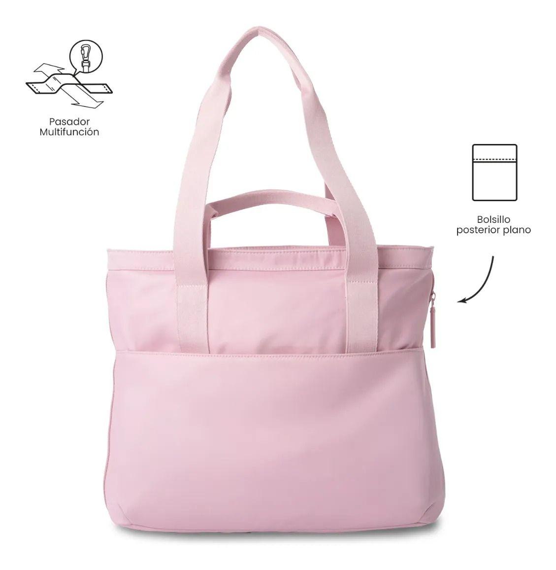 Shopping Bag Grande Para Mujer Cresa Porta Pc 14  Rosado-3