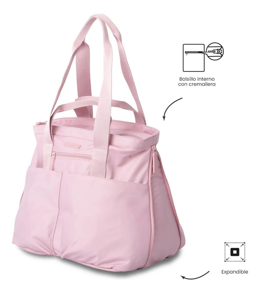 Shopping Bag Grande Para Mujer Cresa Porta Pc 14  Rosado-4