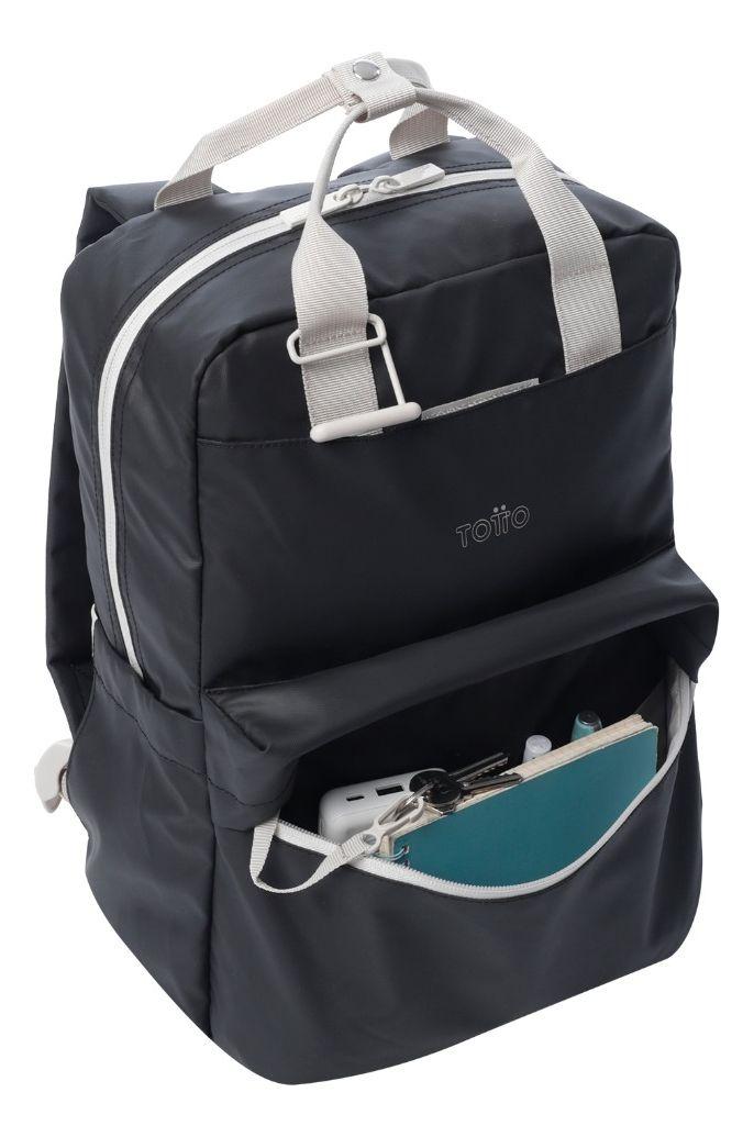 Mochila Totto Billy Mediana Negro PC 14" Mujer-3