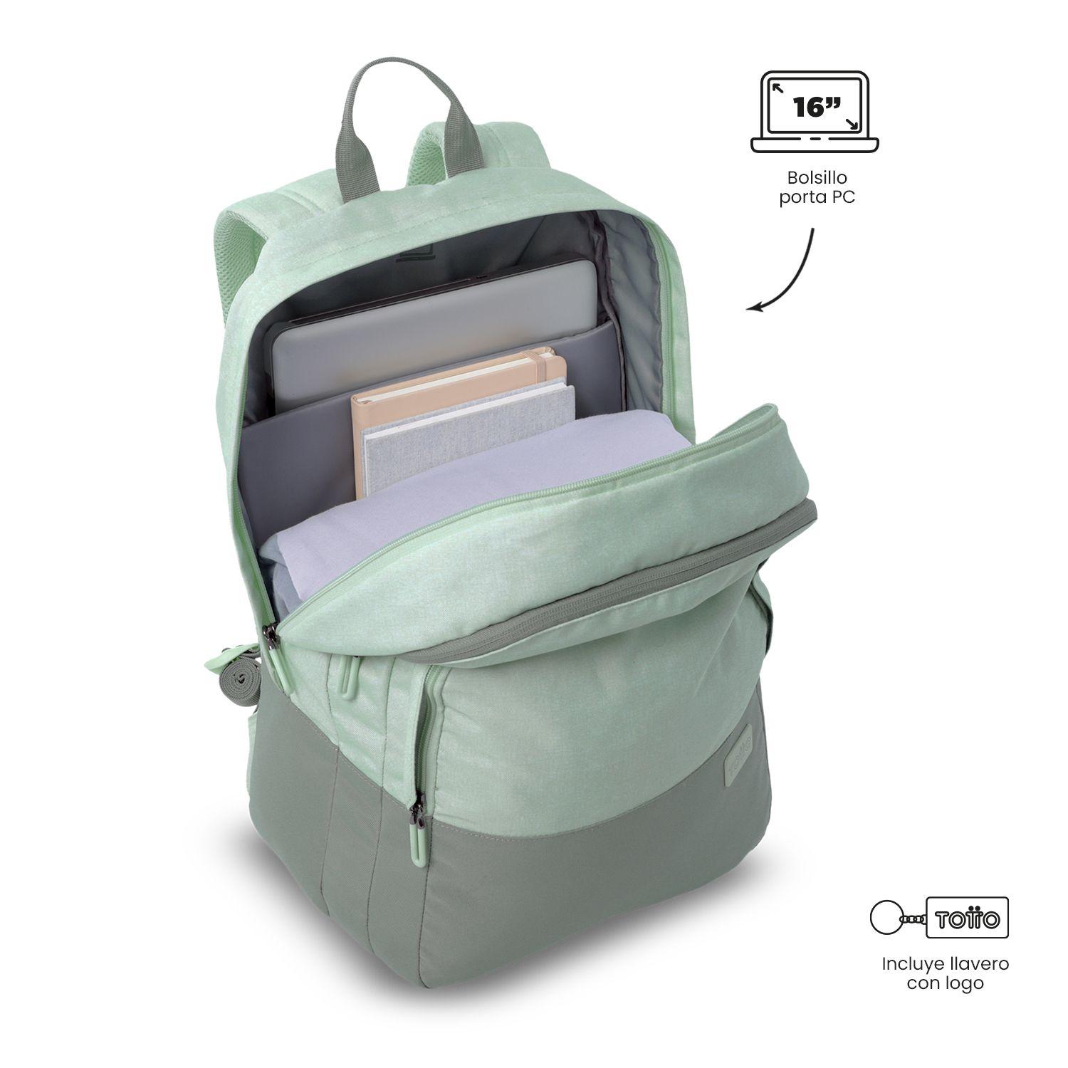 Mochila Universitario  Toluca 2.0 Porta PC 16" Verde-4