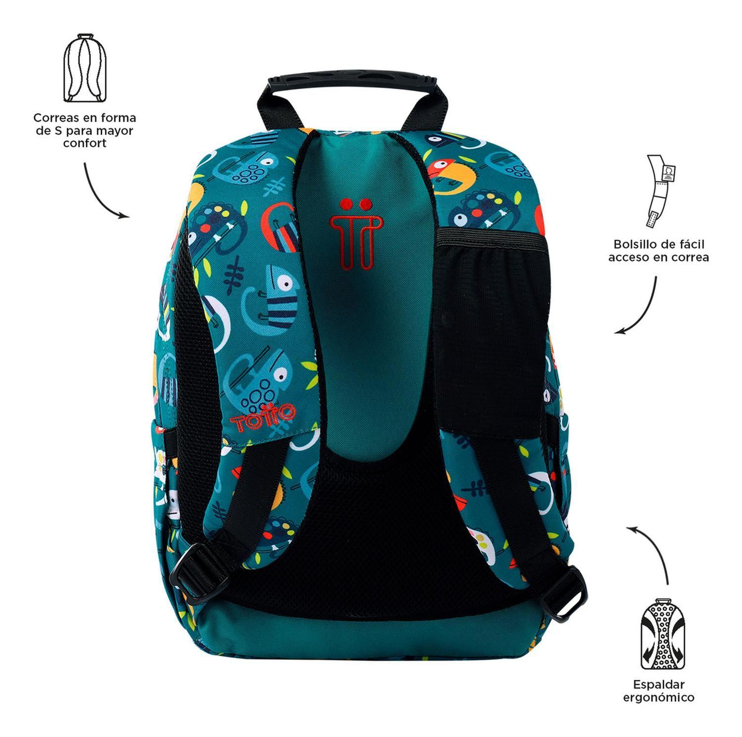 Mochila Escolar Totto Tempera Rpet Verde Egreth-3