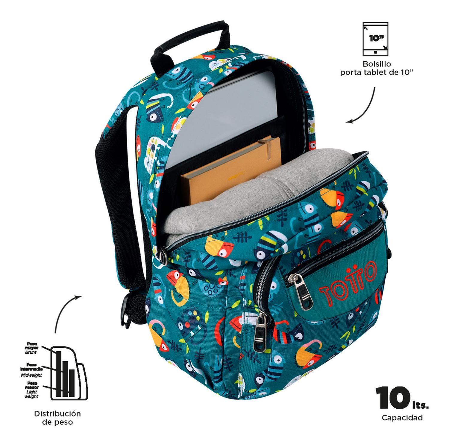 Mochila Escolar Totto Tempera Rpet Verde Egreth-4