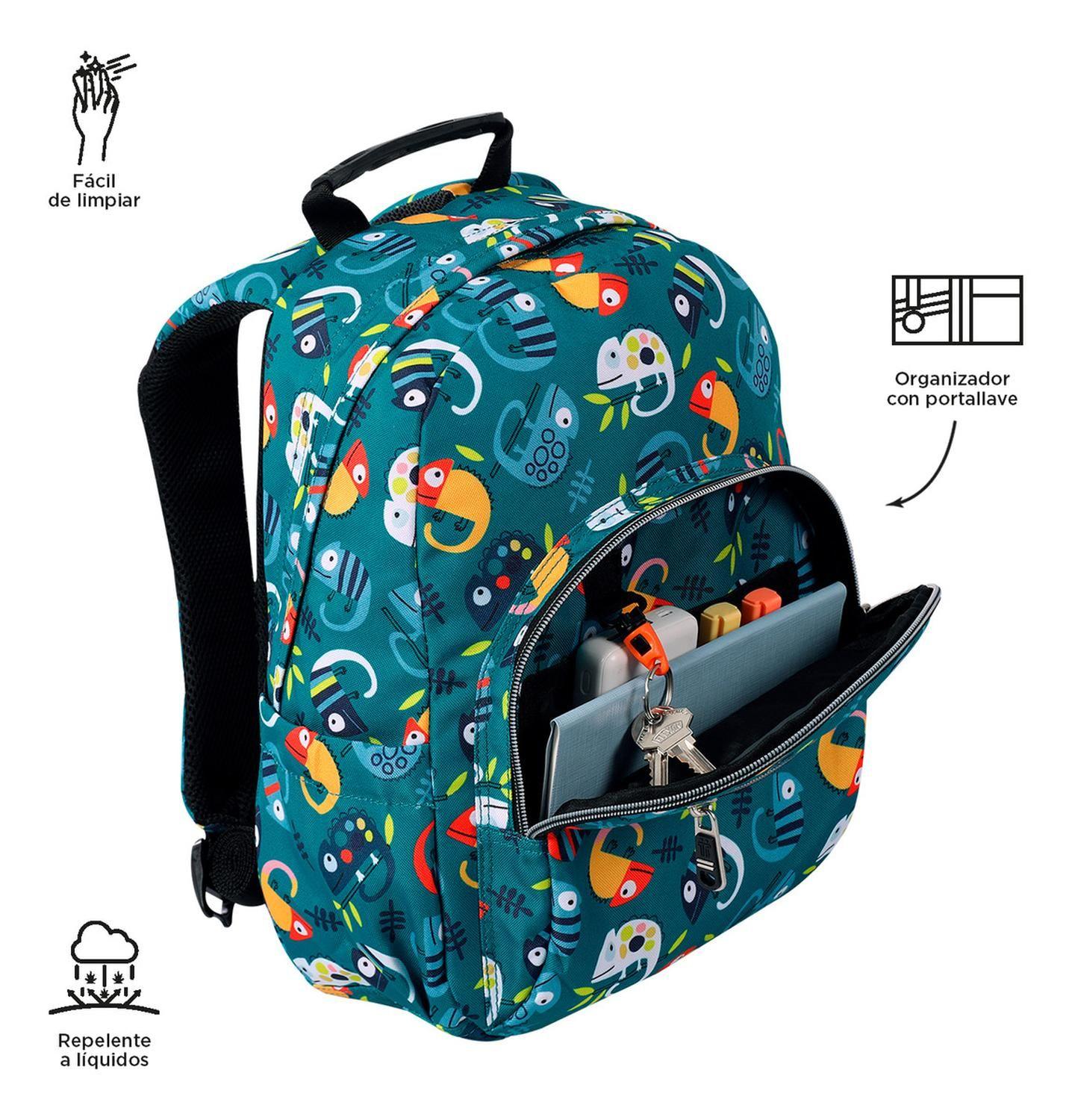 Mochila Escolar Totto Tempera Rpet Verde Egreth-5