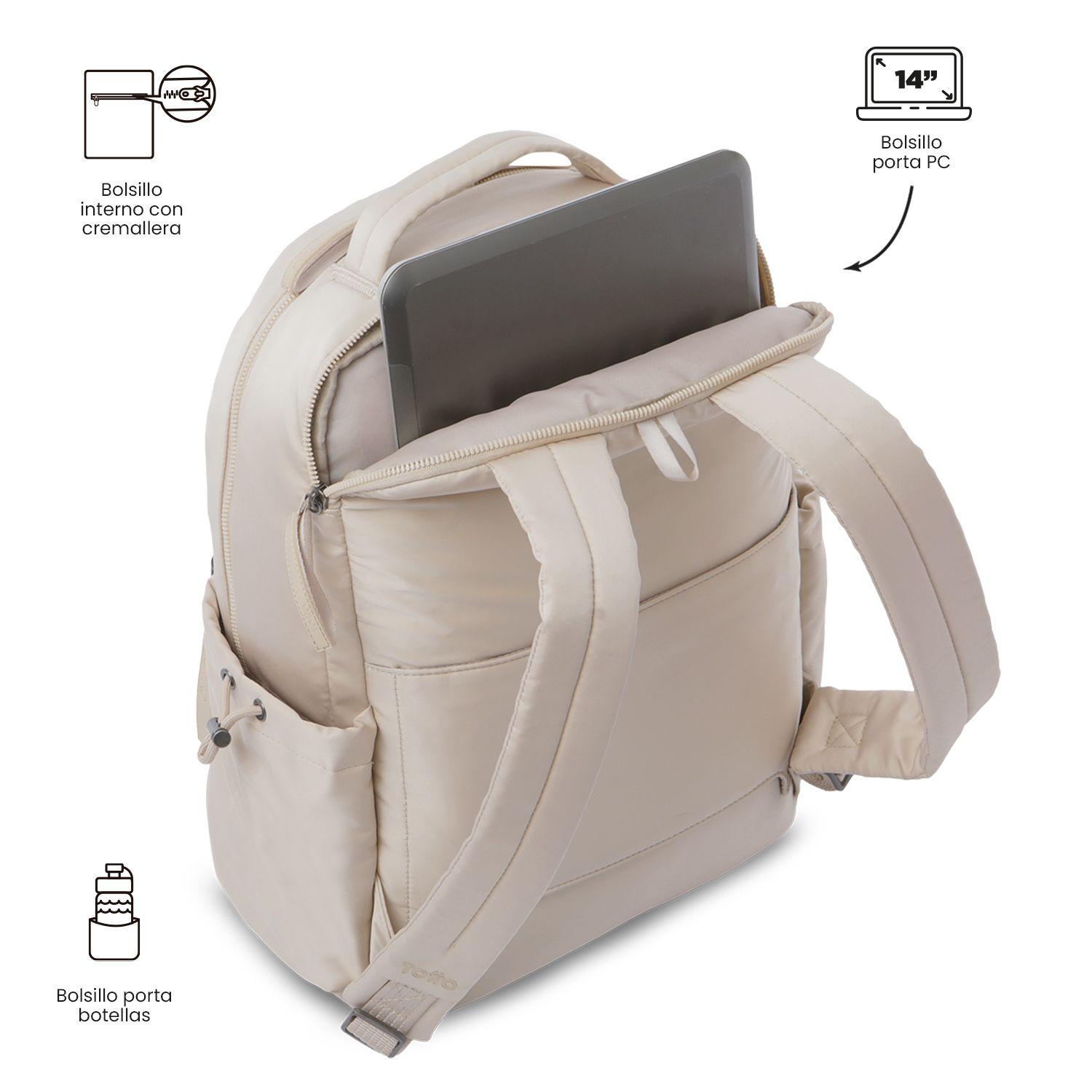 Mochila Universitario Estambul Porta PC 14" Beige Mujer-4