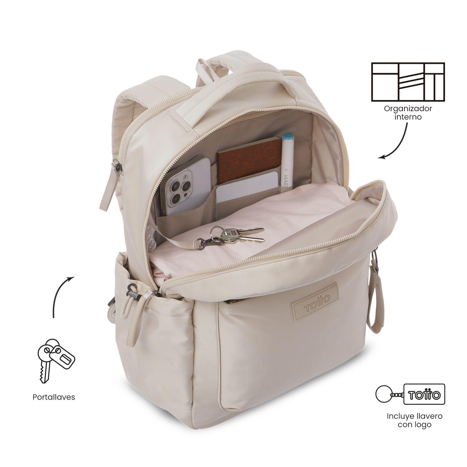 Mochila Universitario Estambul Porta PC 14" Beige Mujer-5