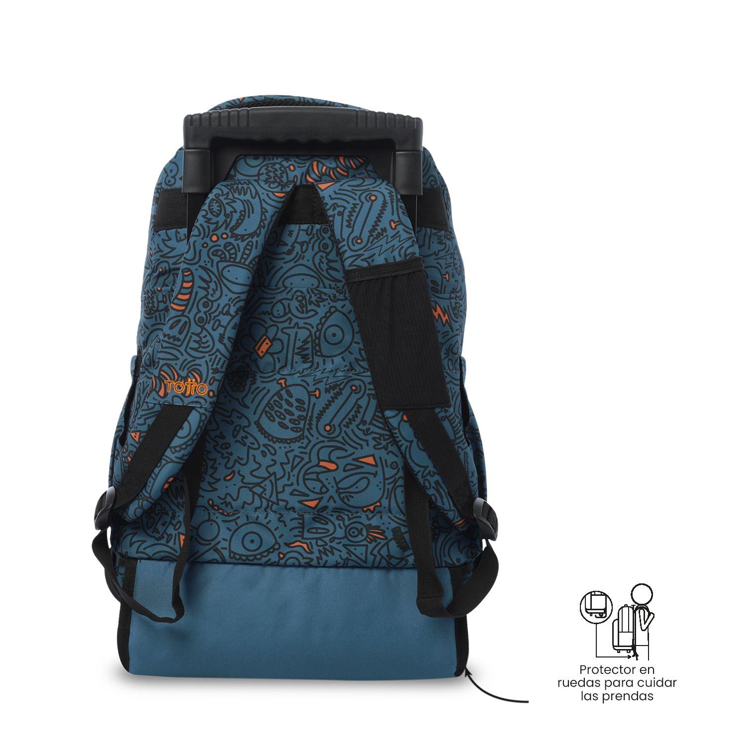 Mochila con ruedas Notebook 15.4" Renglón Azul Totto-4