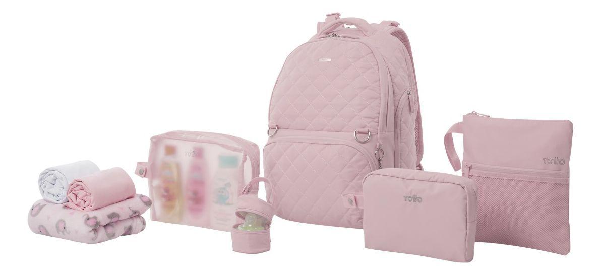 Mochila Maternal Babybao Totto Pañalera Grande Rosado Mujer-8