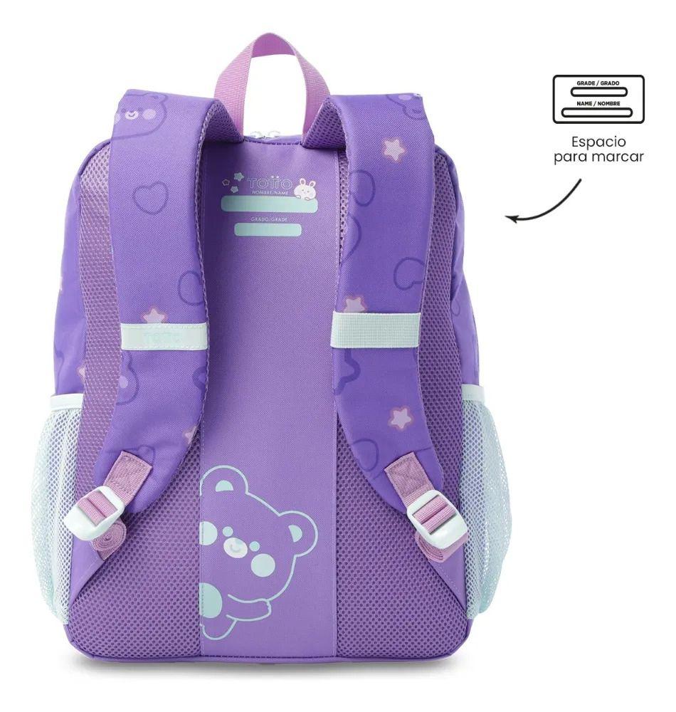 Mochila Escolar Totto Para Niña Friends Party Mediano Morado-3