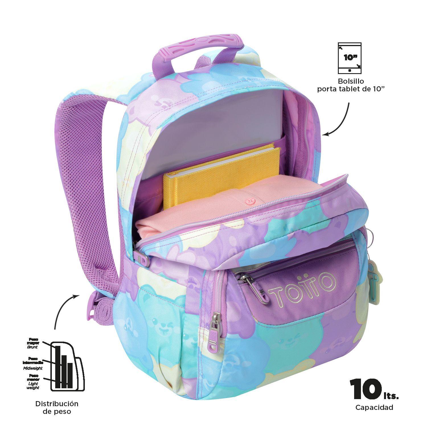 Mochila Escolar Juvenil Para Niña Tempera Verde Totto-4