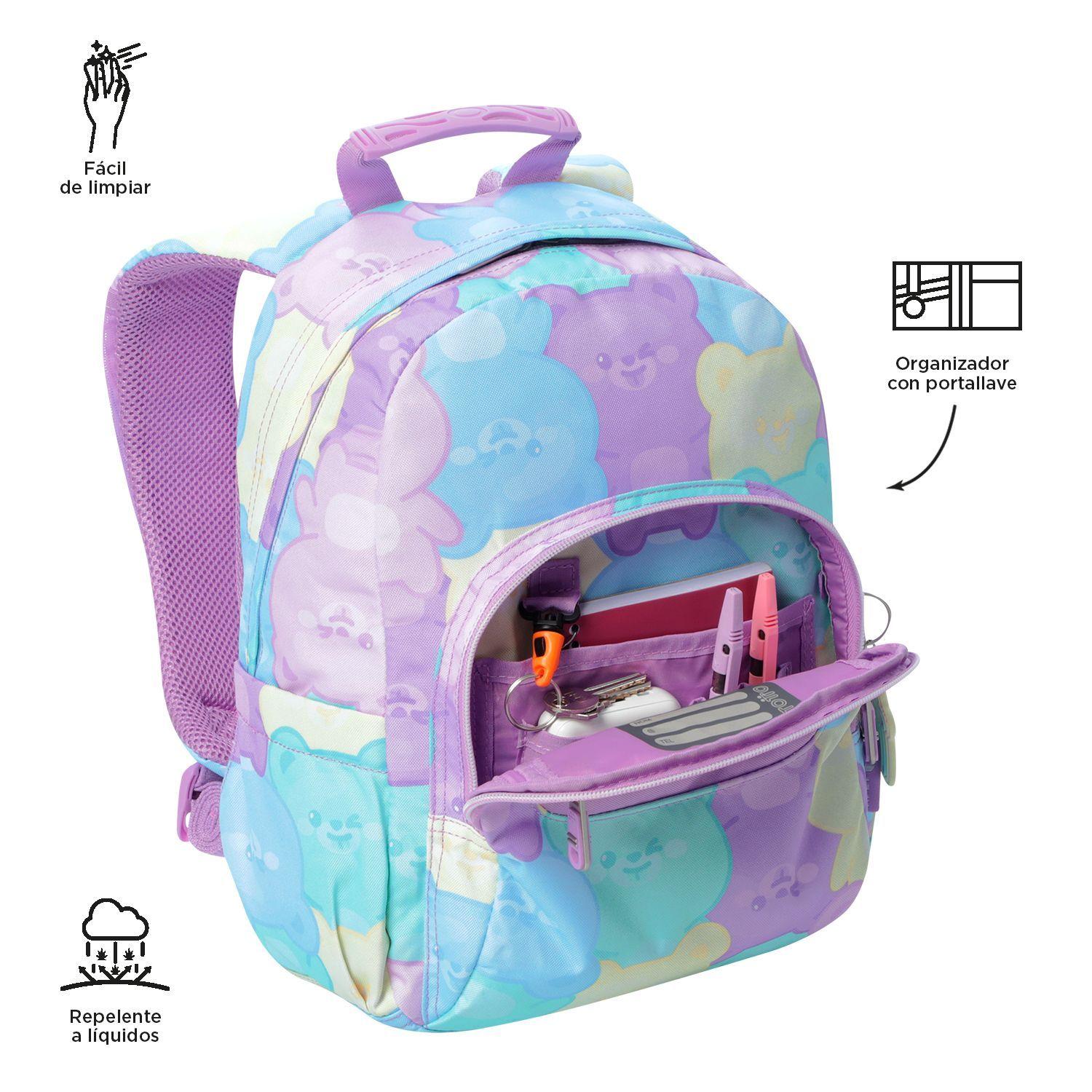 Mochila Escolar Juvenil Para Niña Tempera Verde Totto-5
