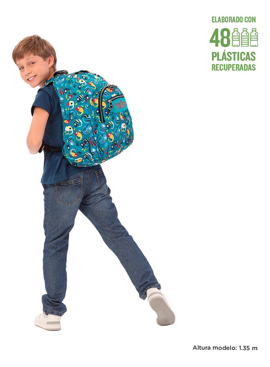 Mochila Escolar Totto Acuarela Rpet Verde Egreth-1