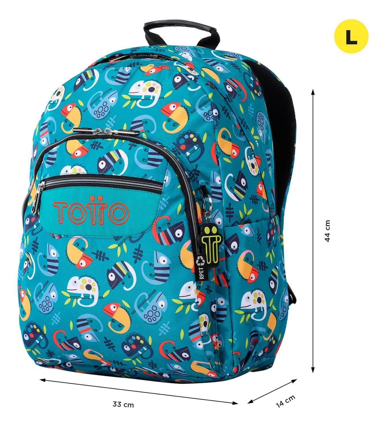 Mochila Escolar Totto Acuarela Rpet Verde Egreth-2