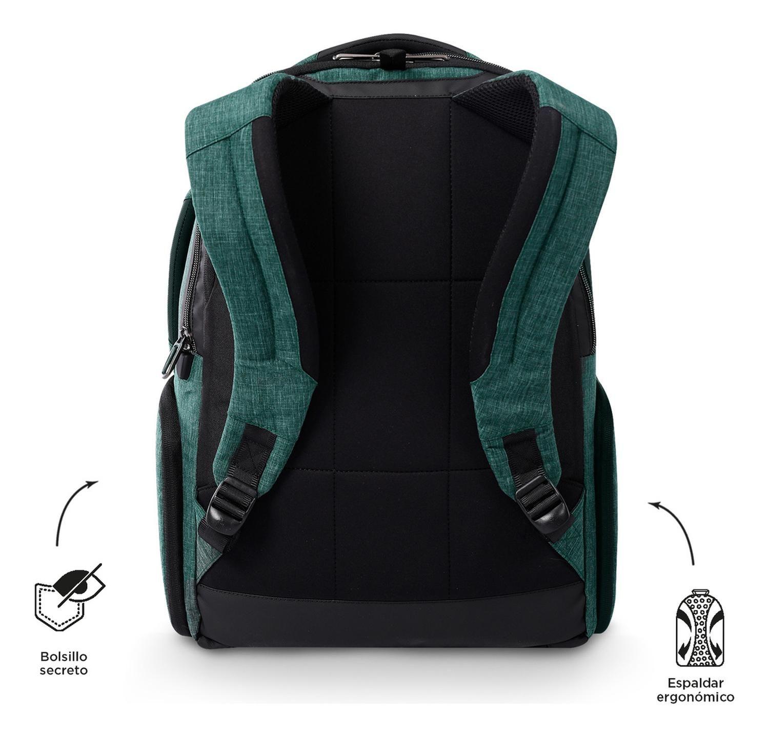Mochila Ejecutiva Hombre Totto Hexa Xl Verde Bistro Green-3