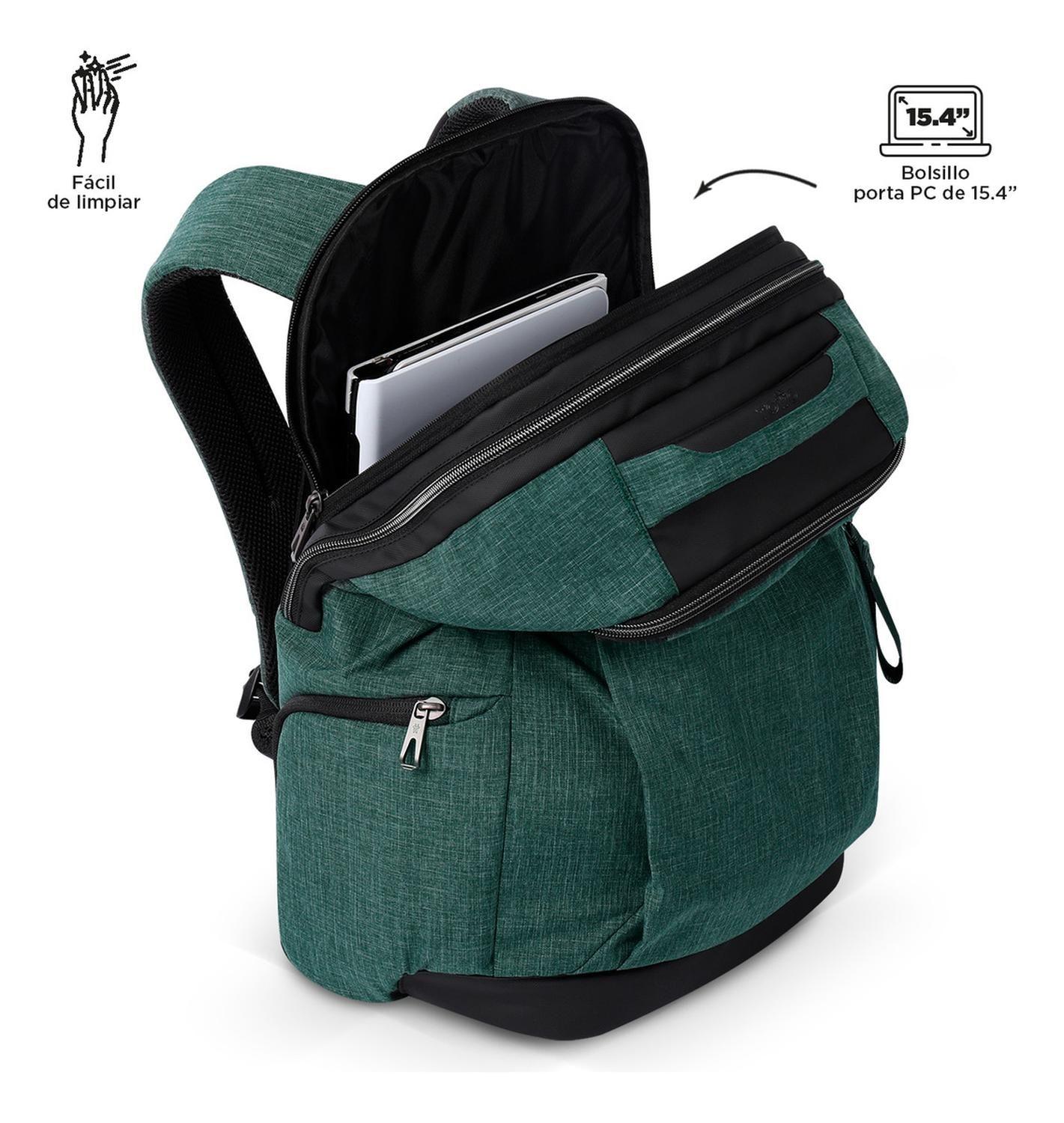 Mochila Ejecutiva Hombre Totto Hexa Xl Verde Bistro Green-4