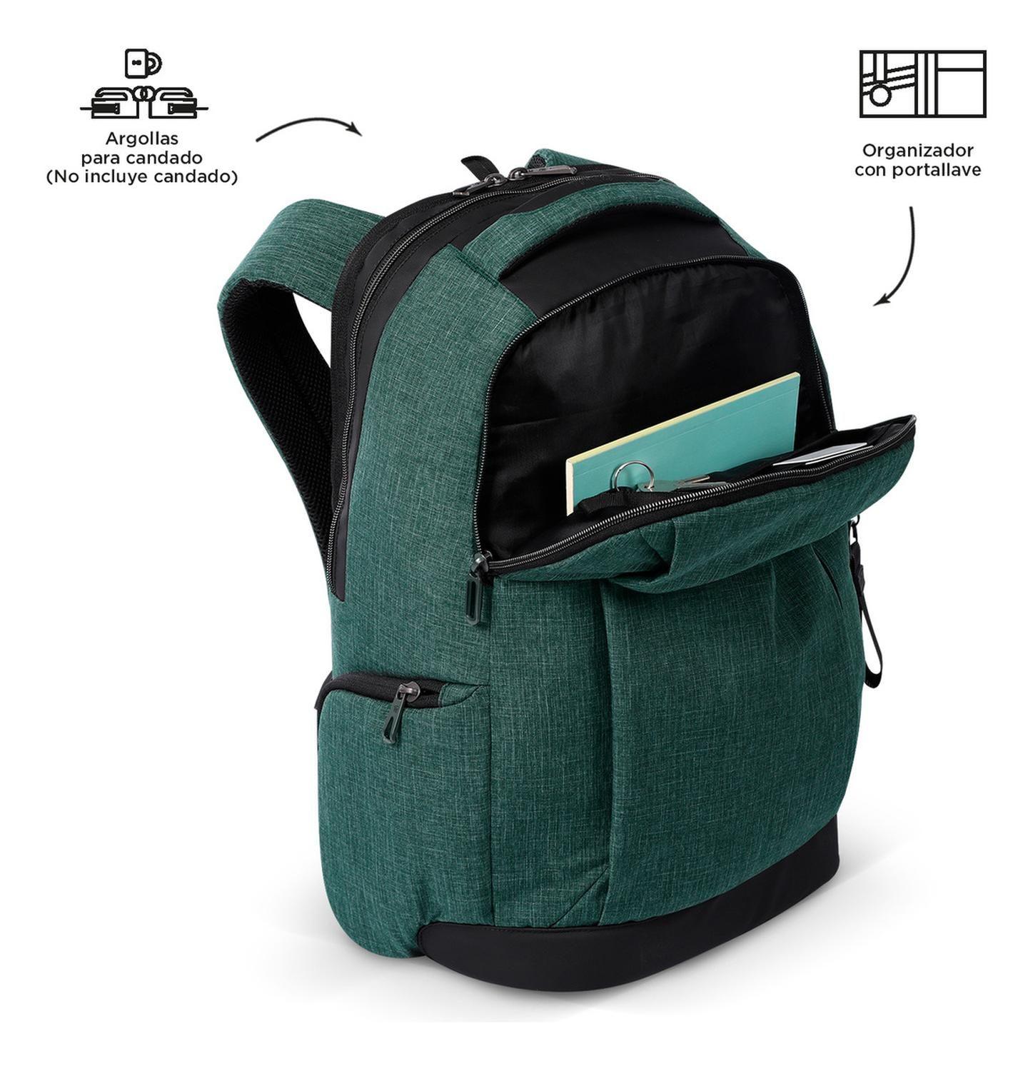 Mochila Ejecutiva Hombre Totto Hexa Xl Verde Bistro Green-5