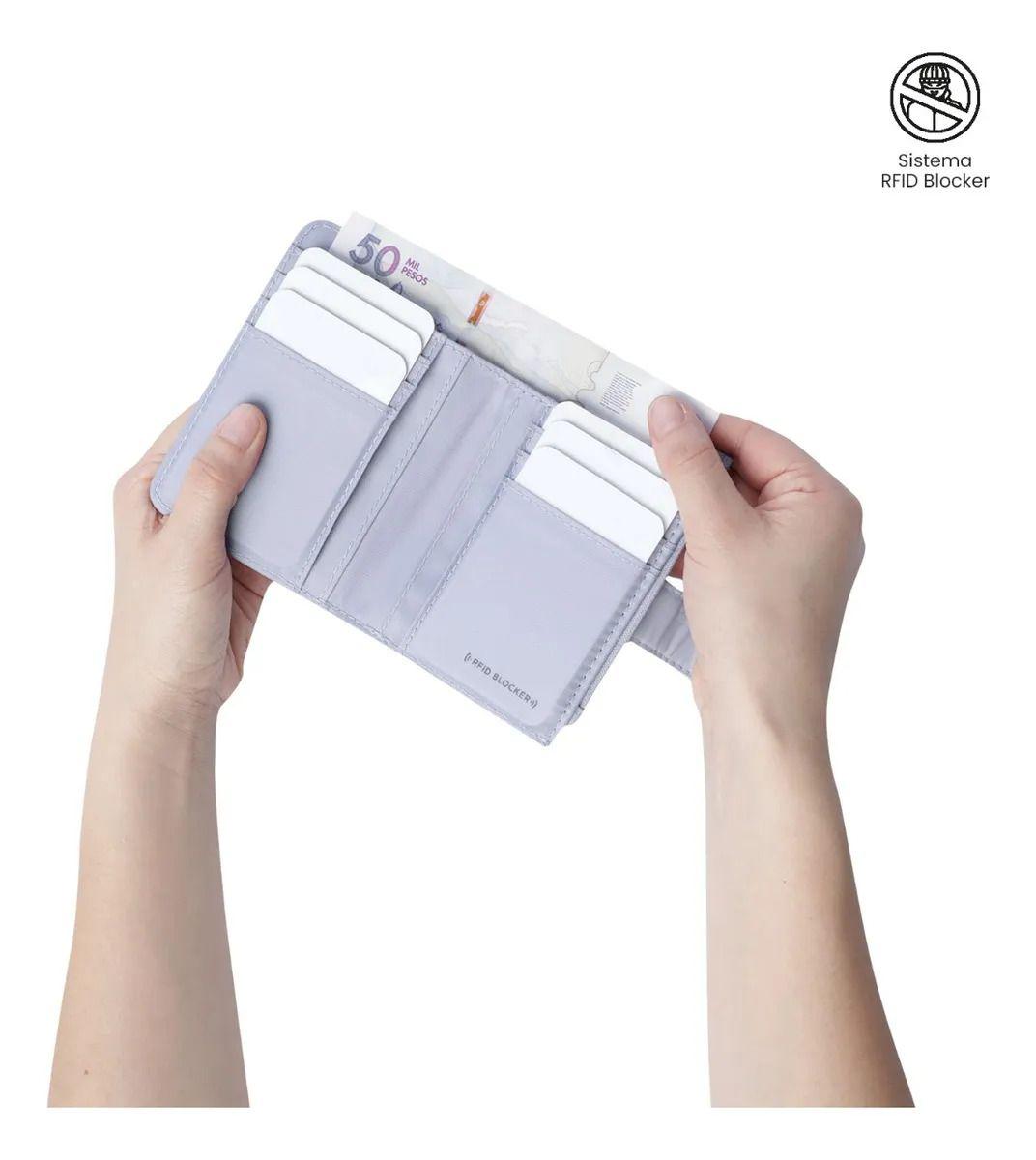 Billetera Texture Dull Con Rfid Blocker Morada-2