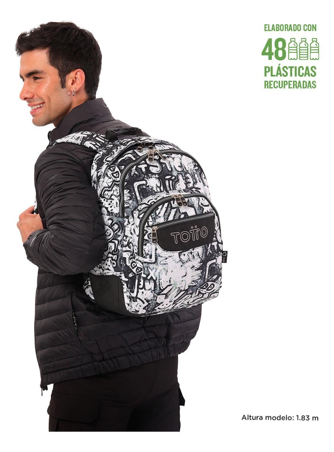 Mochila Escolar Totto Rayol Rpet Blanco Klin-1