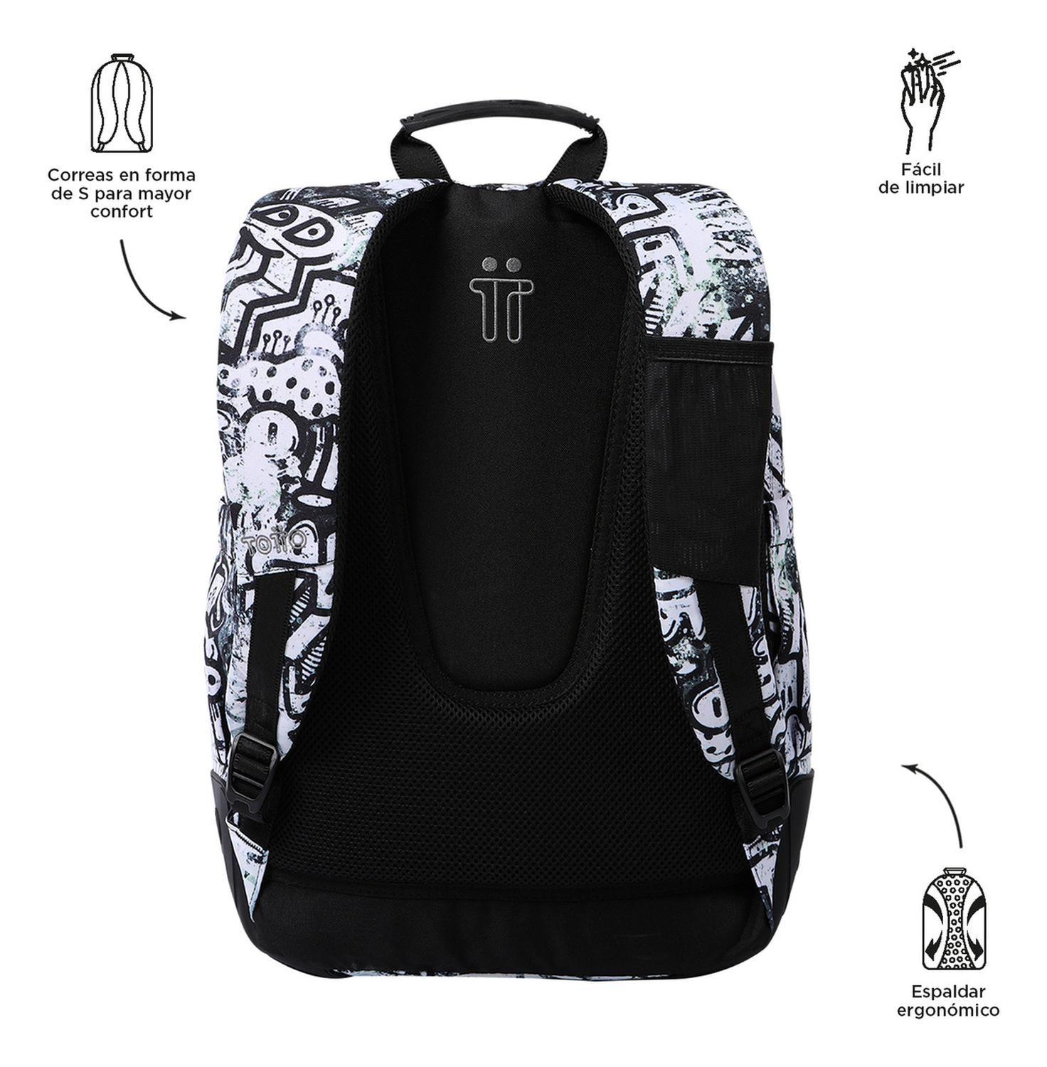 Mochila Escolar Totto Rayol Rpet Blanco Klin-3