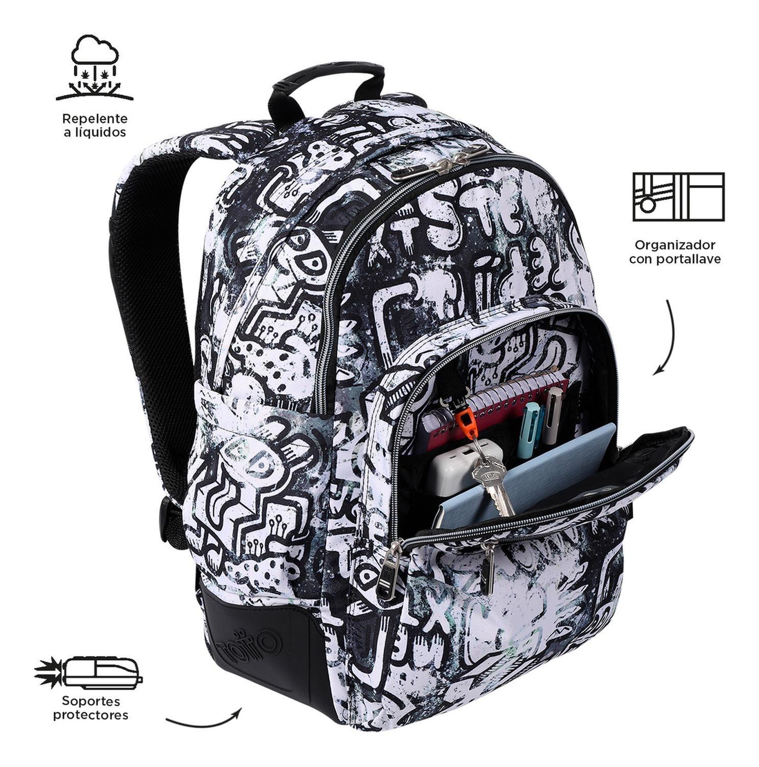 Mochila Escolar Totto Rayol Rpet Blanco Klin-5
