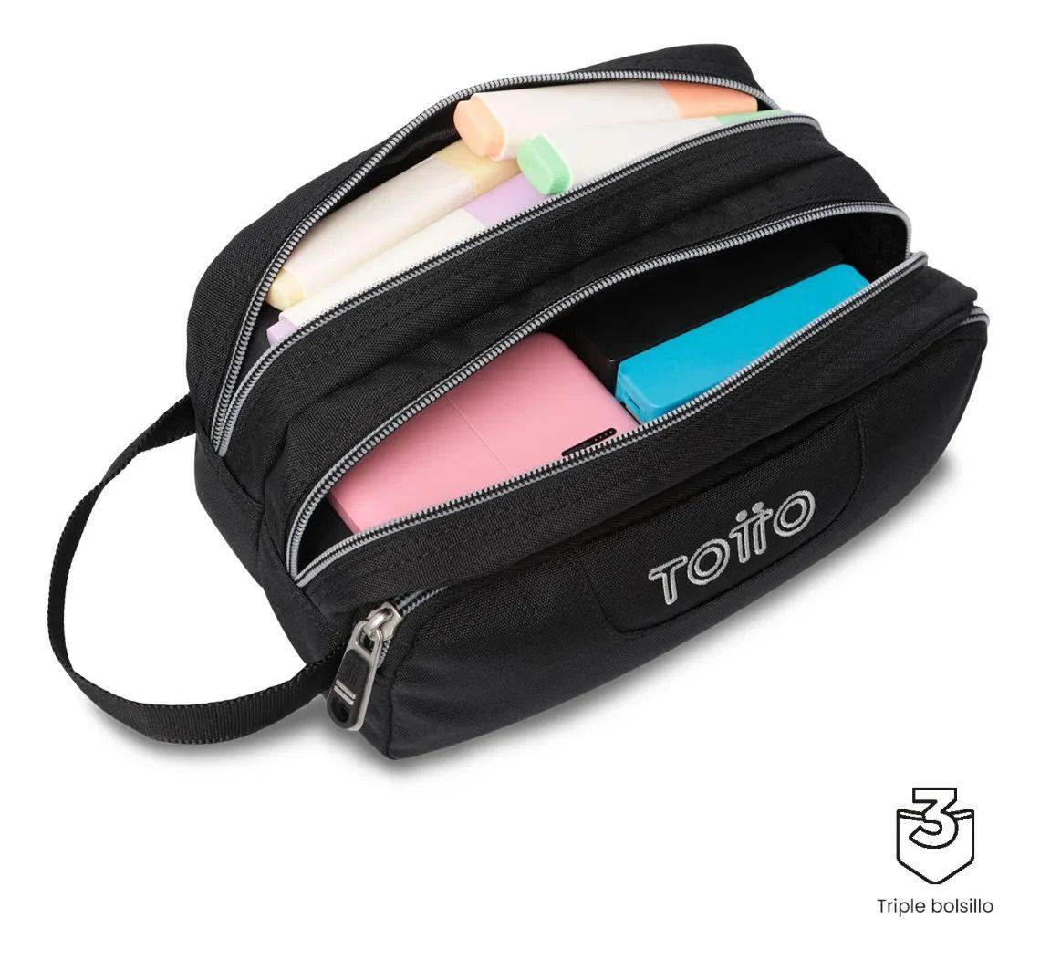 Estuche Multiuso Agapec Ecole Solid Grande Negra-3