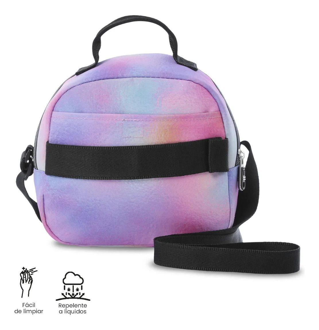 Lonchera Térmica Para Mujer Borrador Glitter Mediano Rosada-3