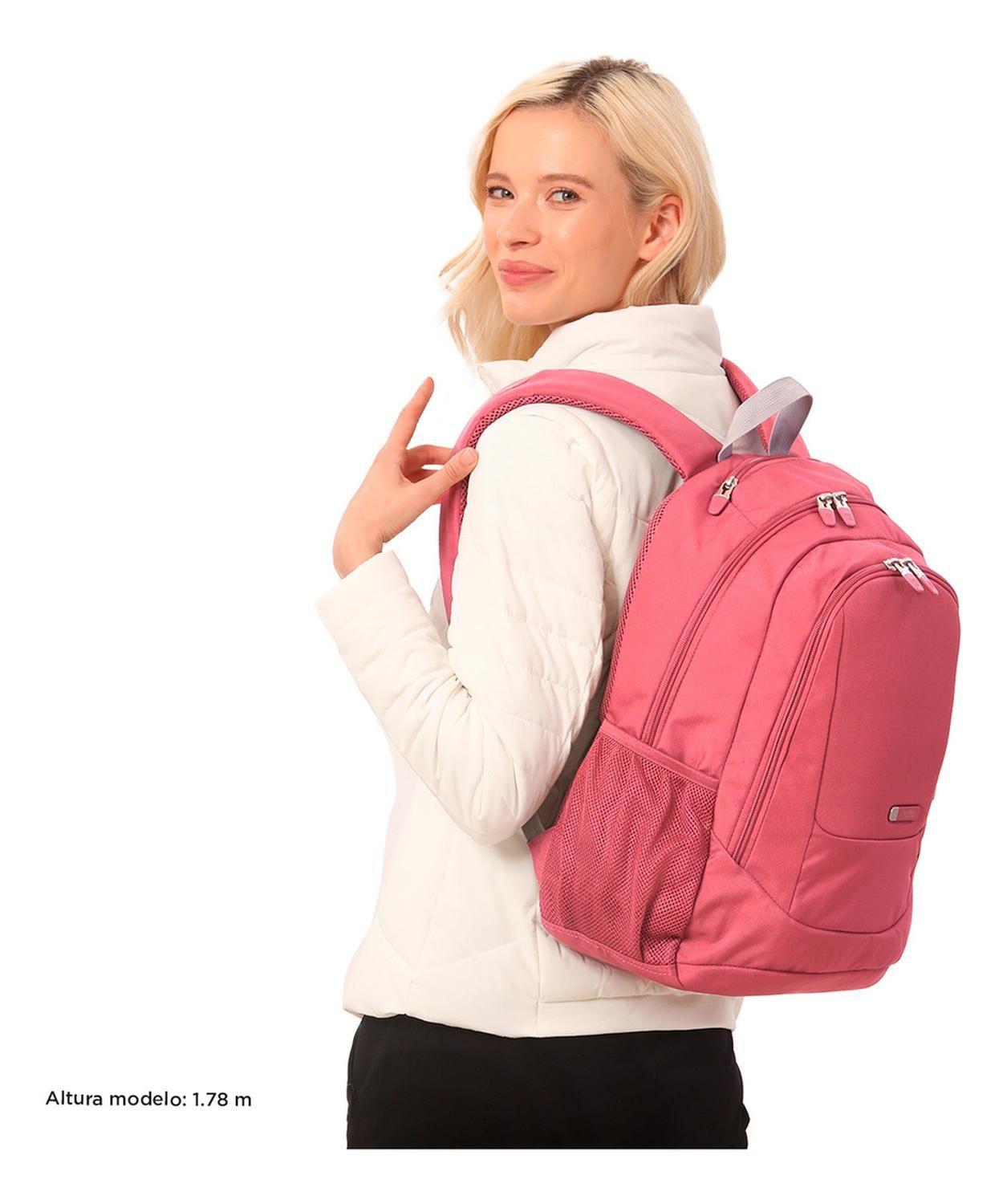 Mochila Ejecutiva Mujer Totto Goctal Rosado Deco Rose-1