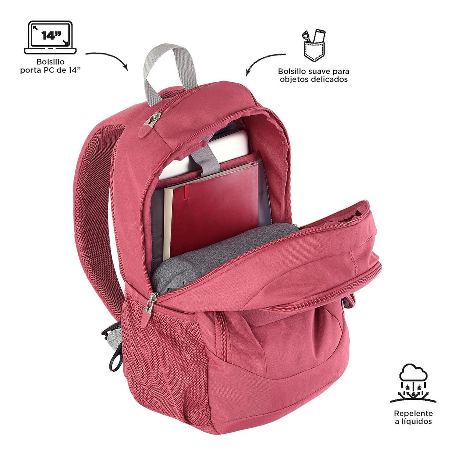 Mochila Ejecutiva Mujer Totto Goctal Rosado Deco Rose-4