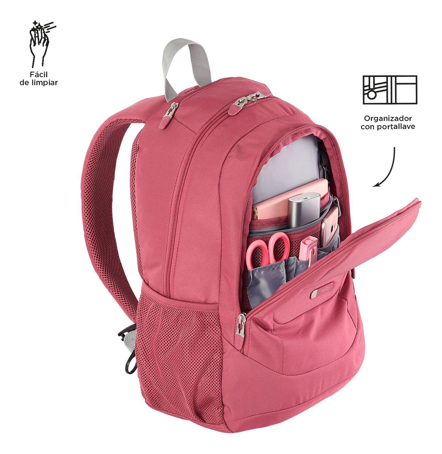 Mochila Ejecutiva Mujer Totto Goctal Rosado Deco Rose-5