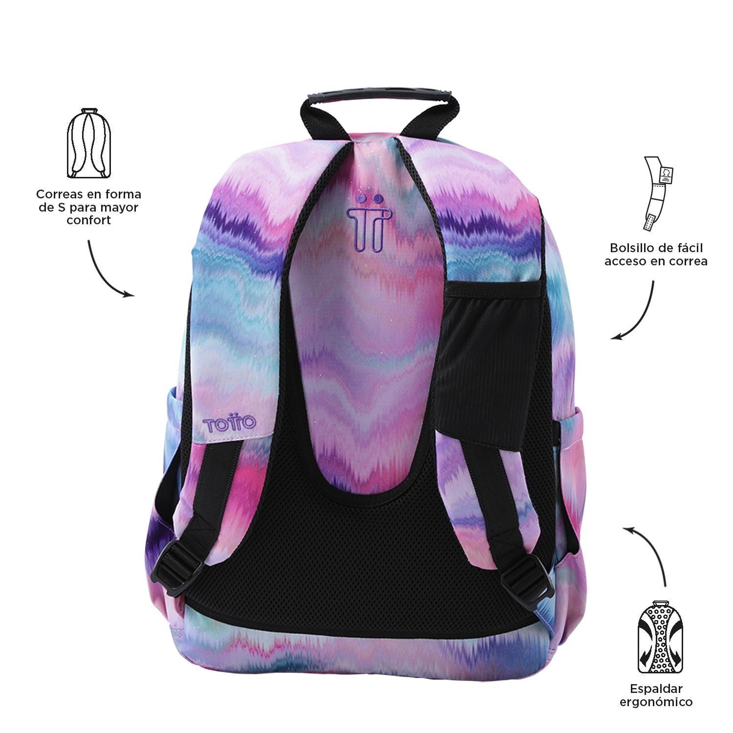 Mochila Escolar Acuarela Glitter Pallay-3