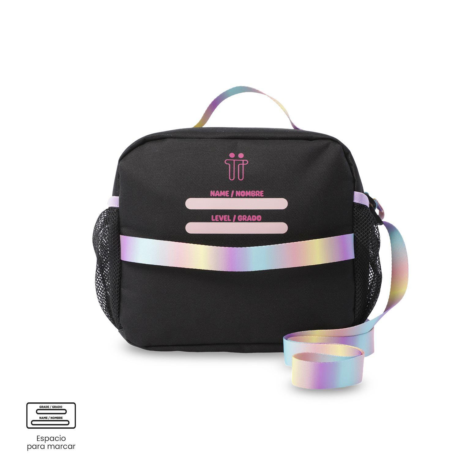 Lonchera Térmica para Niña Glowing Black Grande Negra-4