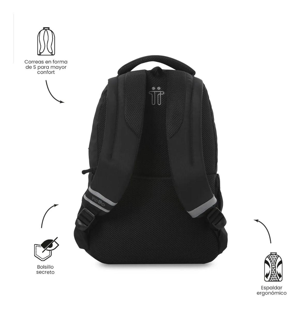 Mochila Universitario Misisipi 2.0 Porta Pc 14  Negro-3