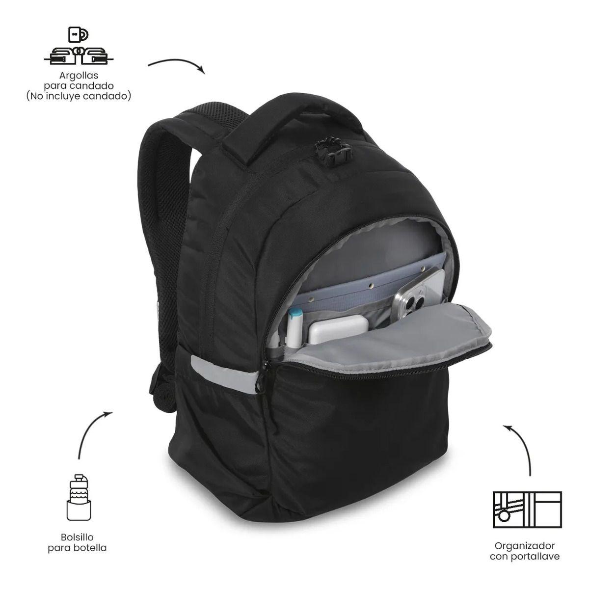 Mochila Universitario Misisipi 2.0 Porta Pc 14  Negro-5