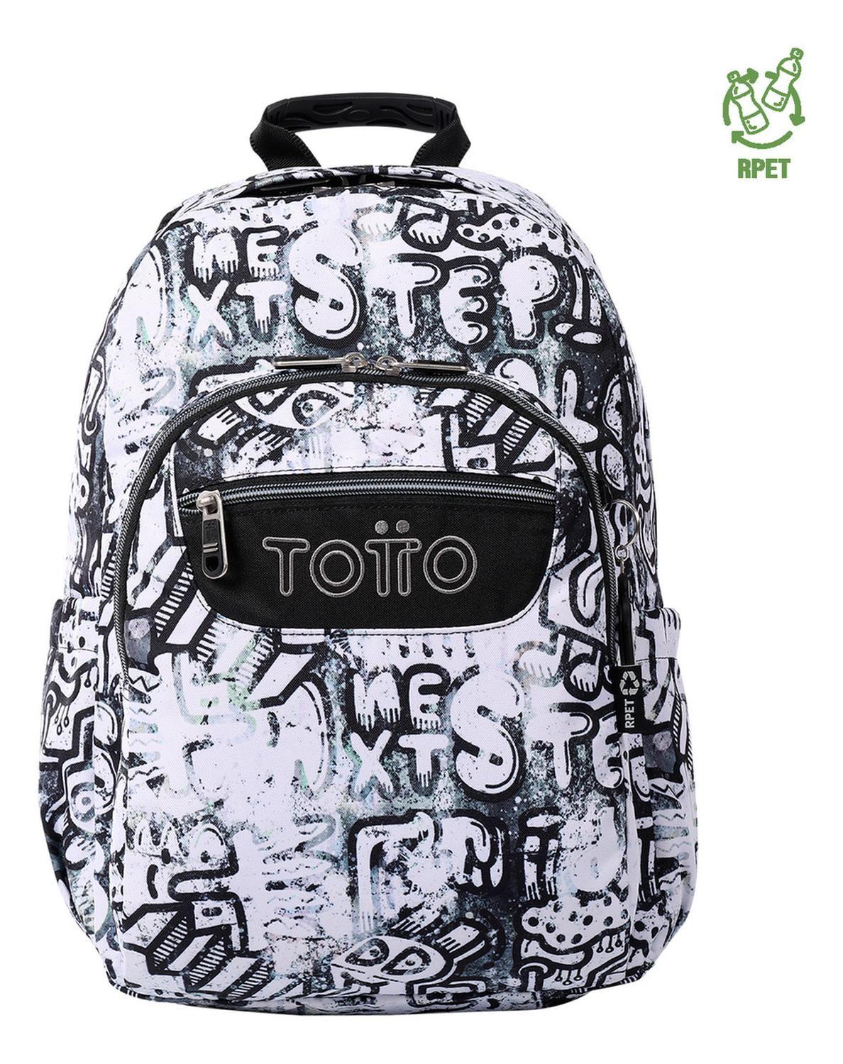 Mochila Escolar Totto Acuarela Rpet Blanco Klin-0