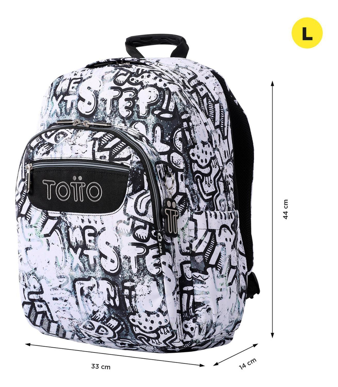 Mochila Escolar Totto Acuarela Rpet Blanco Klin-2